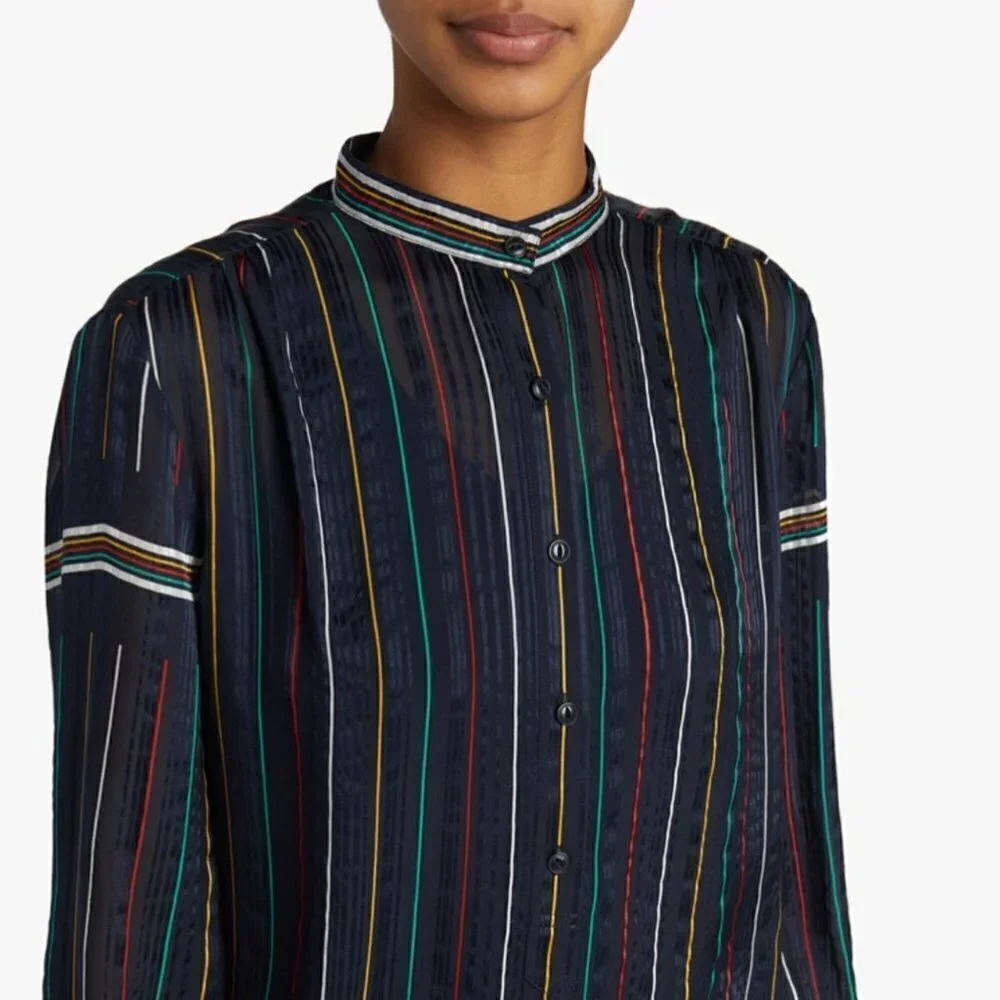 Rag & Bone‎ multi color Long Sleeve Silk To…